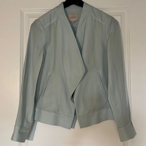 LOFT 0Petite linen motto jacket- Chambray blue